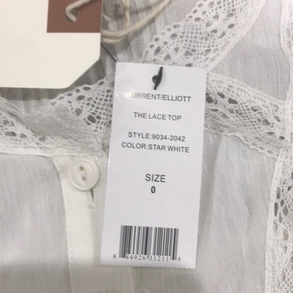 Current/Elliott The Lace Top in Star White - Picture 6 of 8
